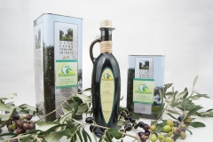 Latta e bottiglia per vendita olio extravergine
